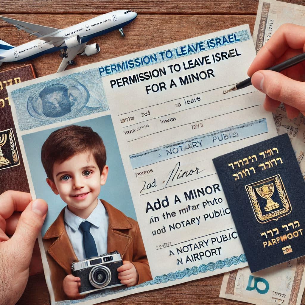 אישור יציאה מהארץ לקטין טופס